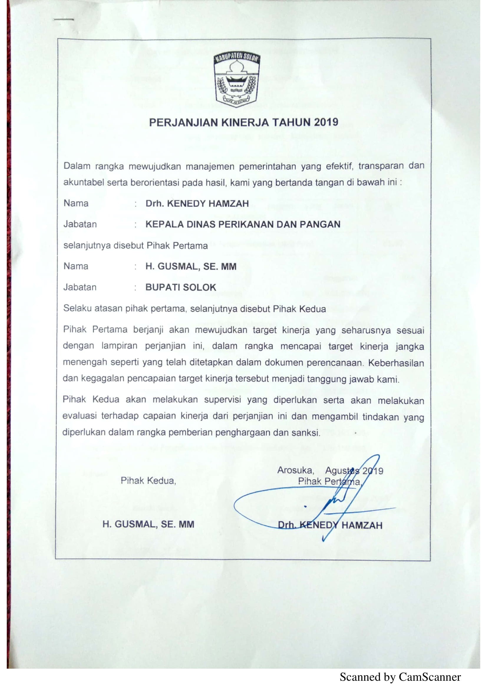 Perjanjian Kinerja DPP 2