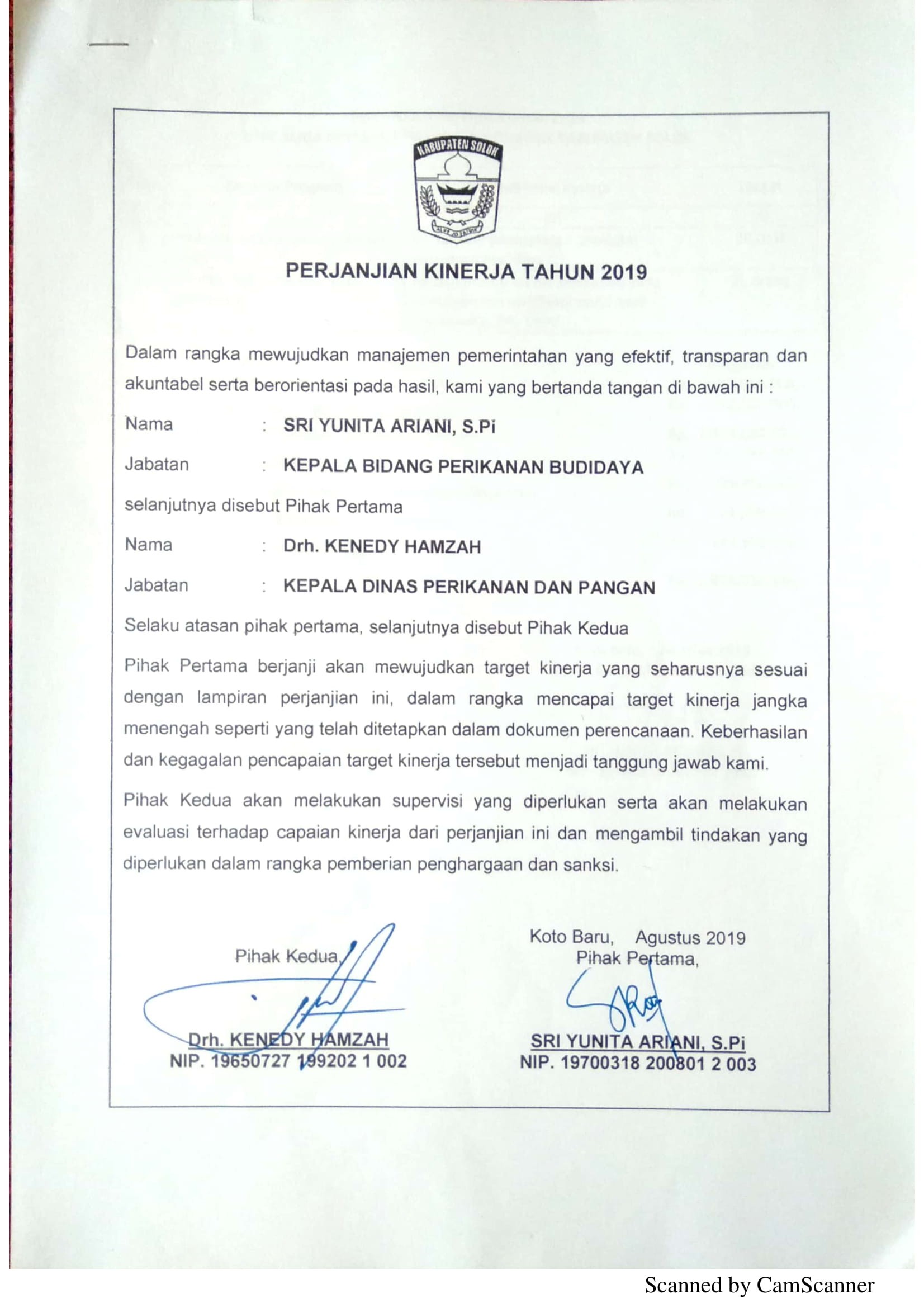 Perjanjian Kinerja DPP 6