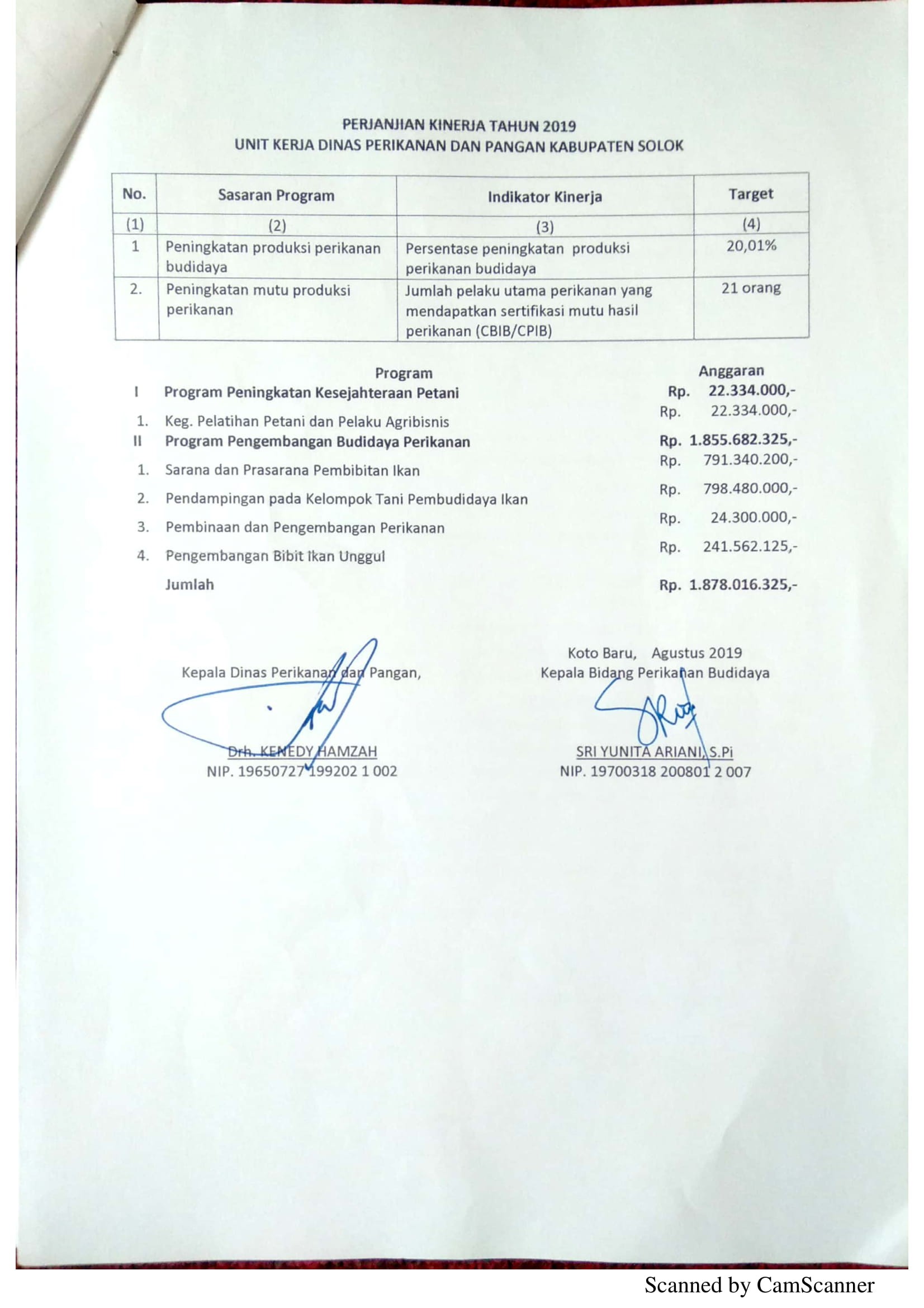 Perjanjian Kinerja DPP 7