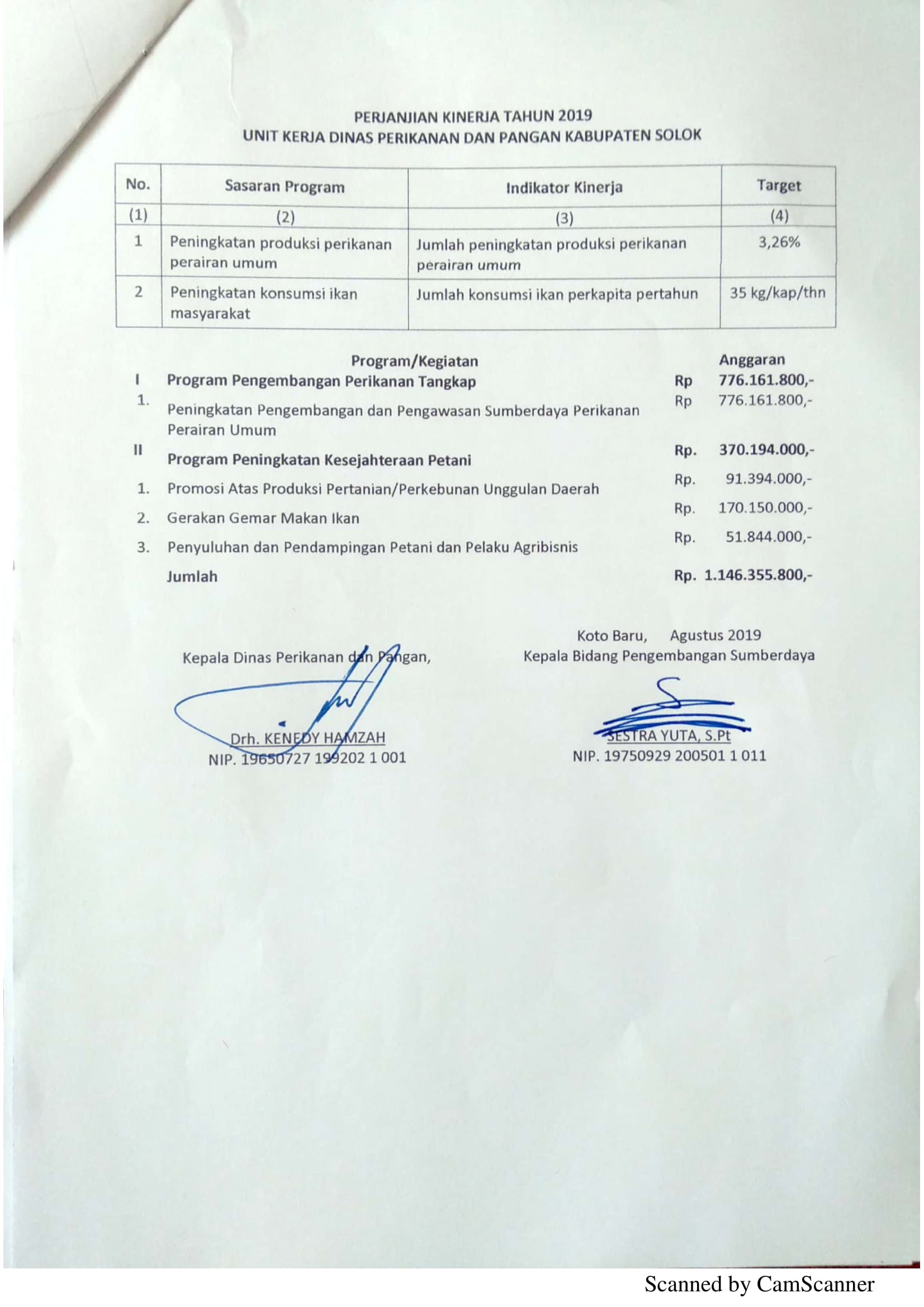 Perjanjian Kinerja DPP 11