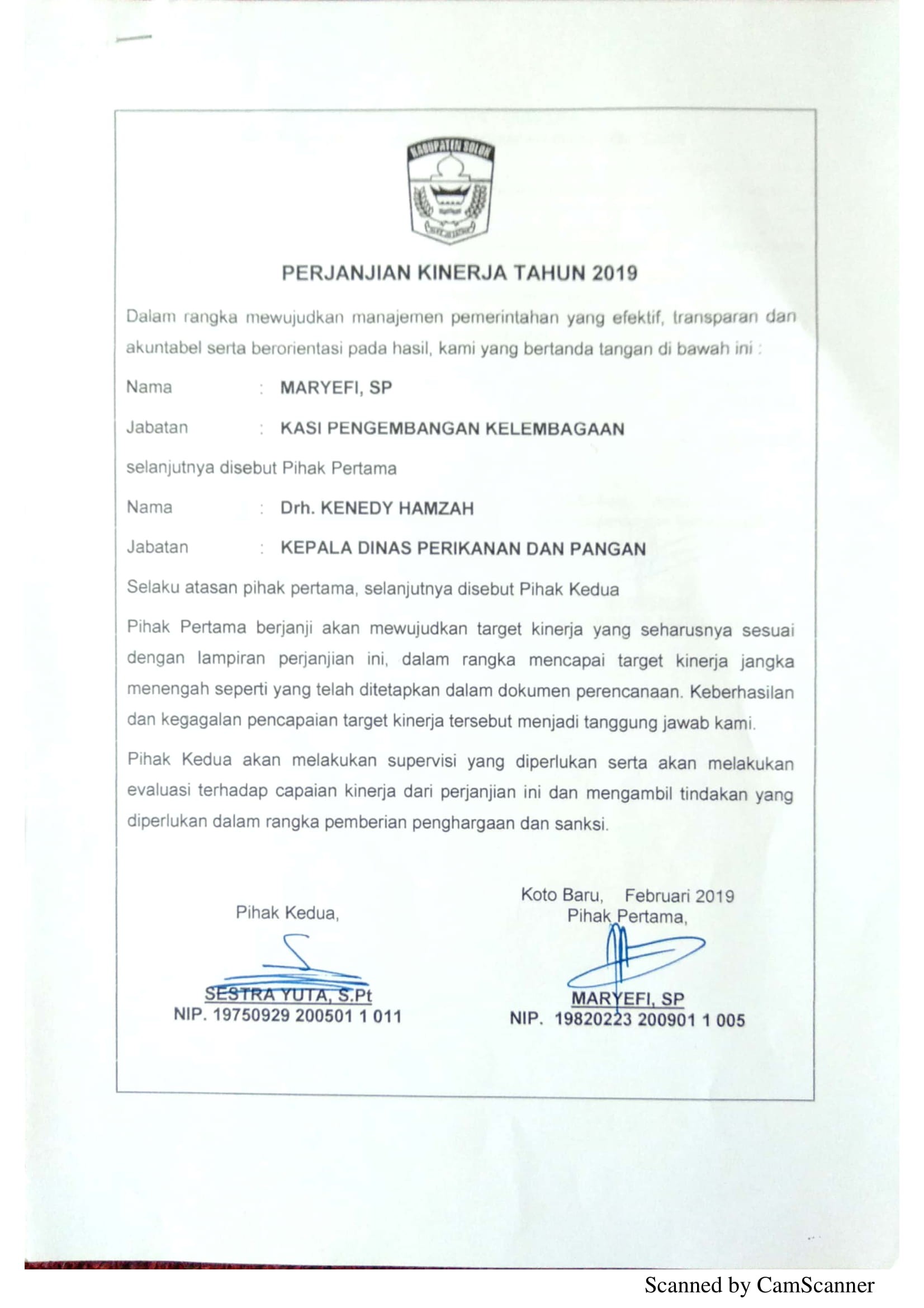 Perjanjian Kinerja DPP 17