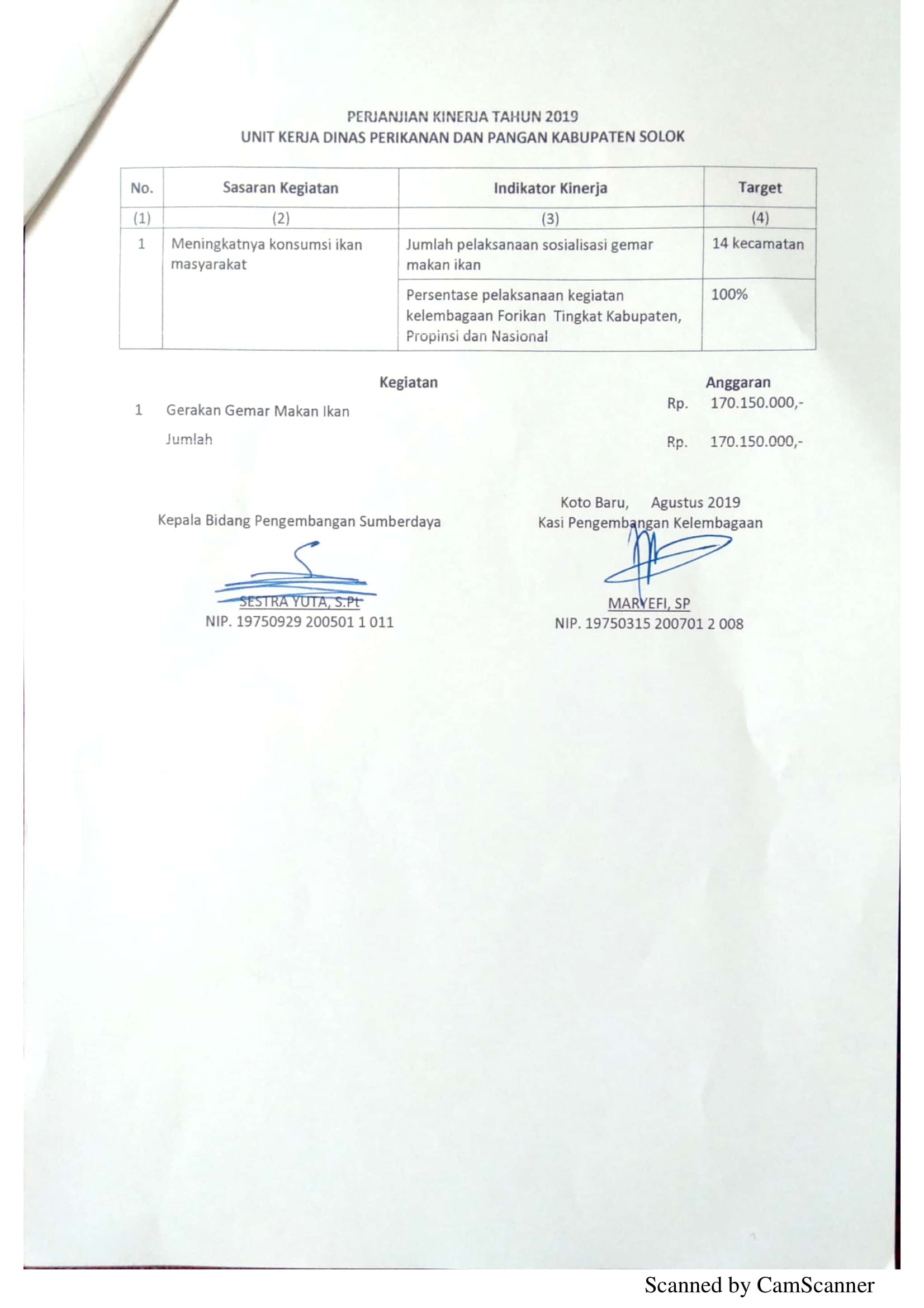 Perjanjian Kinerja DPP 18
