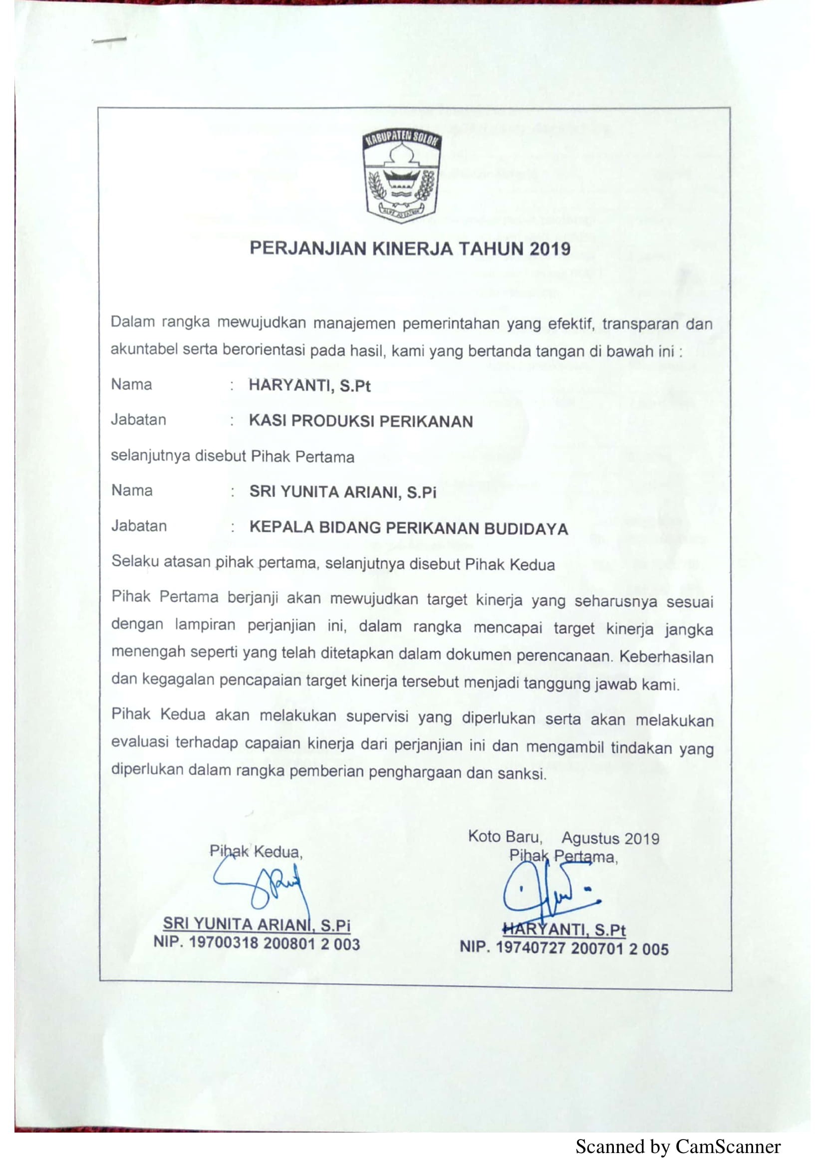 Perjanjian Kinerja DPP 23