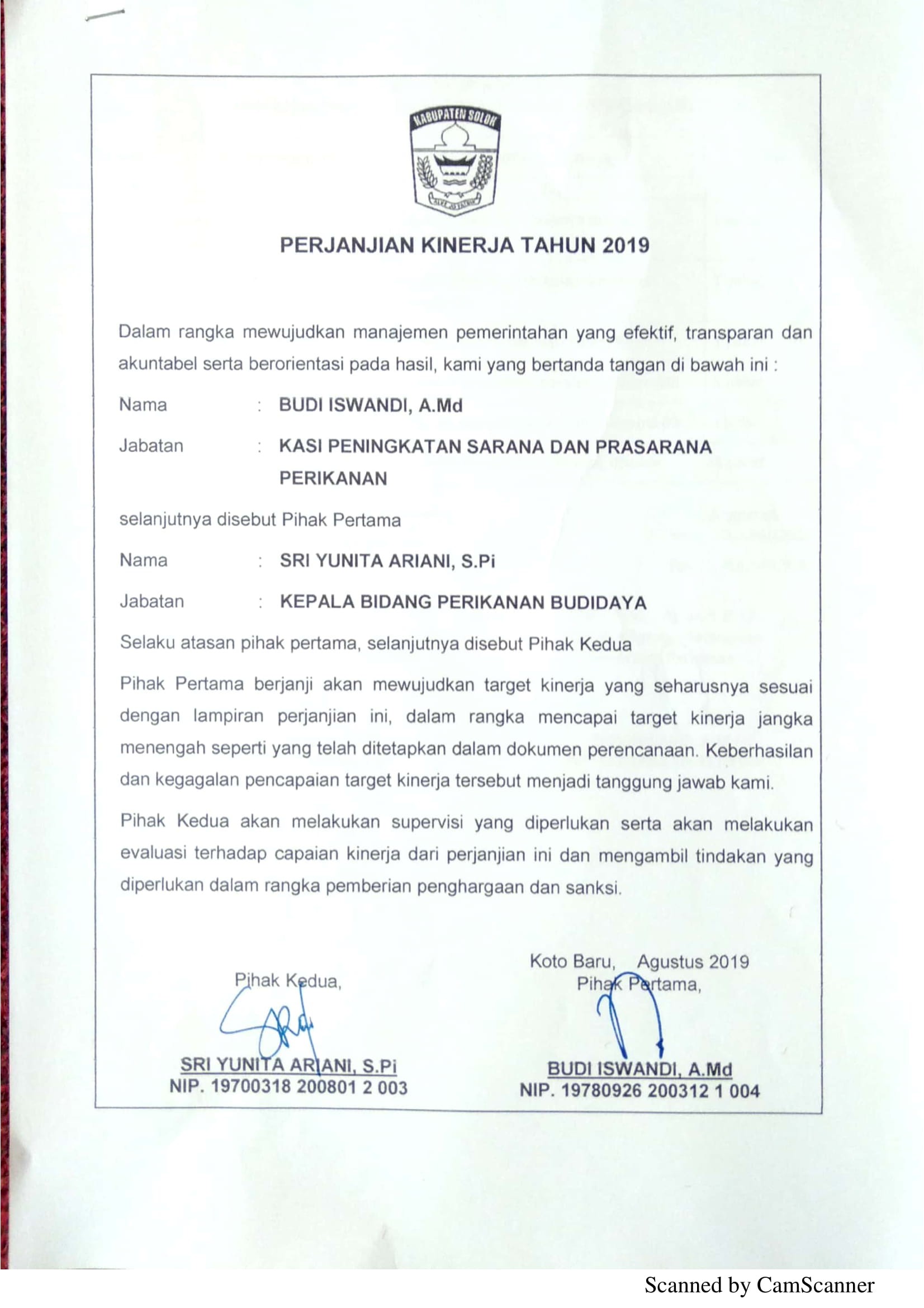 Perjanjian Kinerja DPP 25