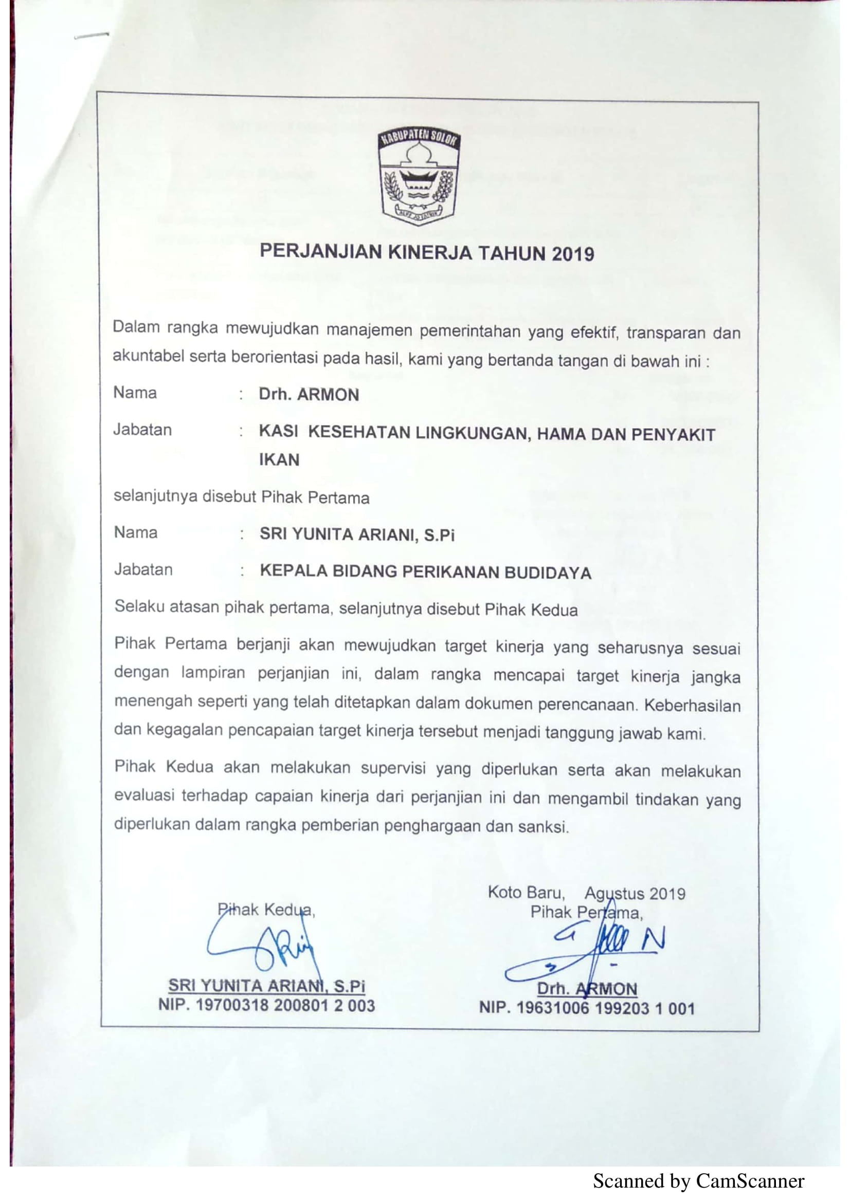 Perjanjian Kinerja DPP 27