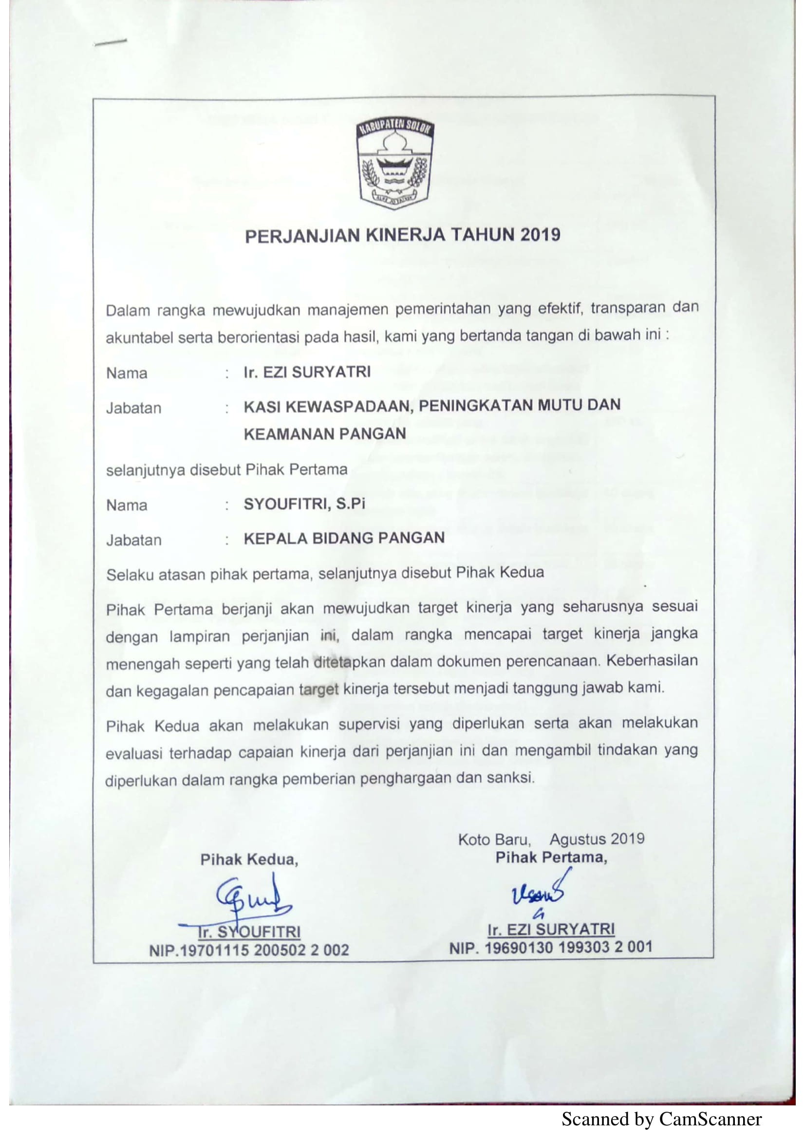 Perjanjian Kinerja DPP 29