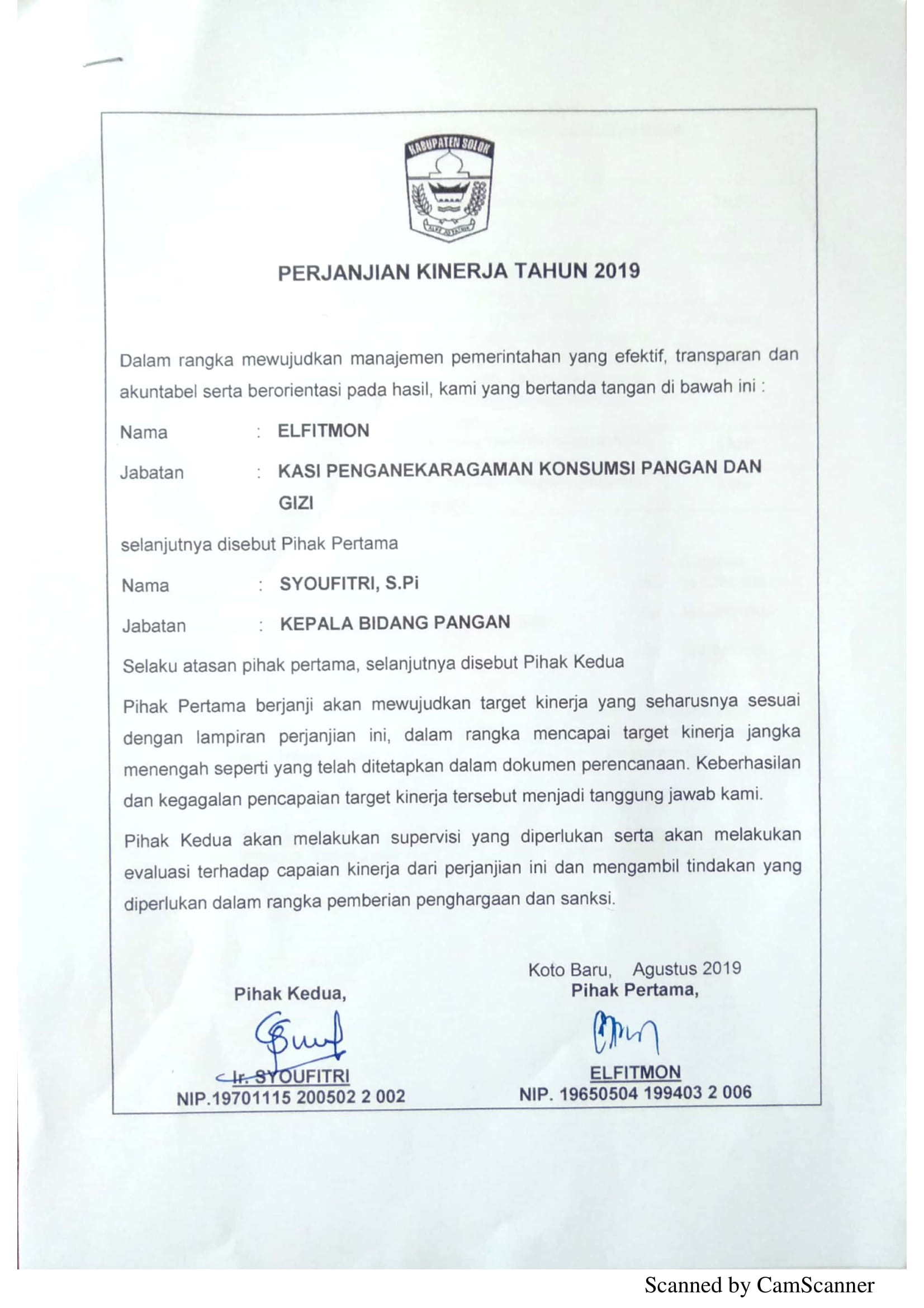 Perjanjian Kinerja DPP 32
