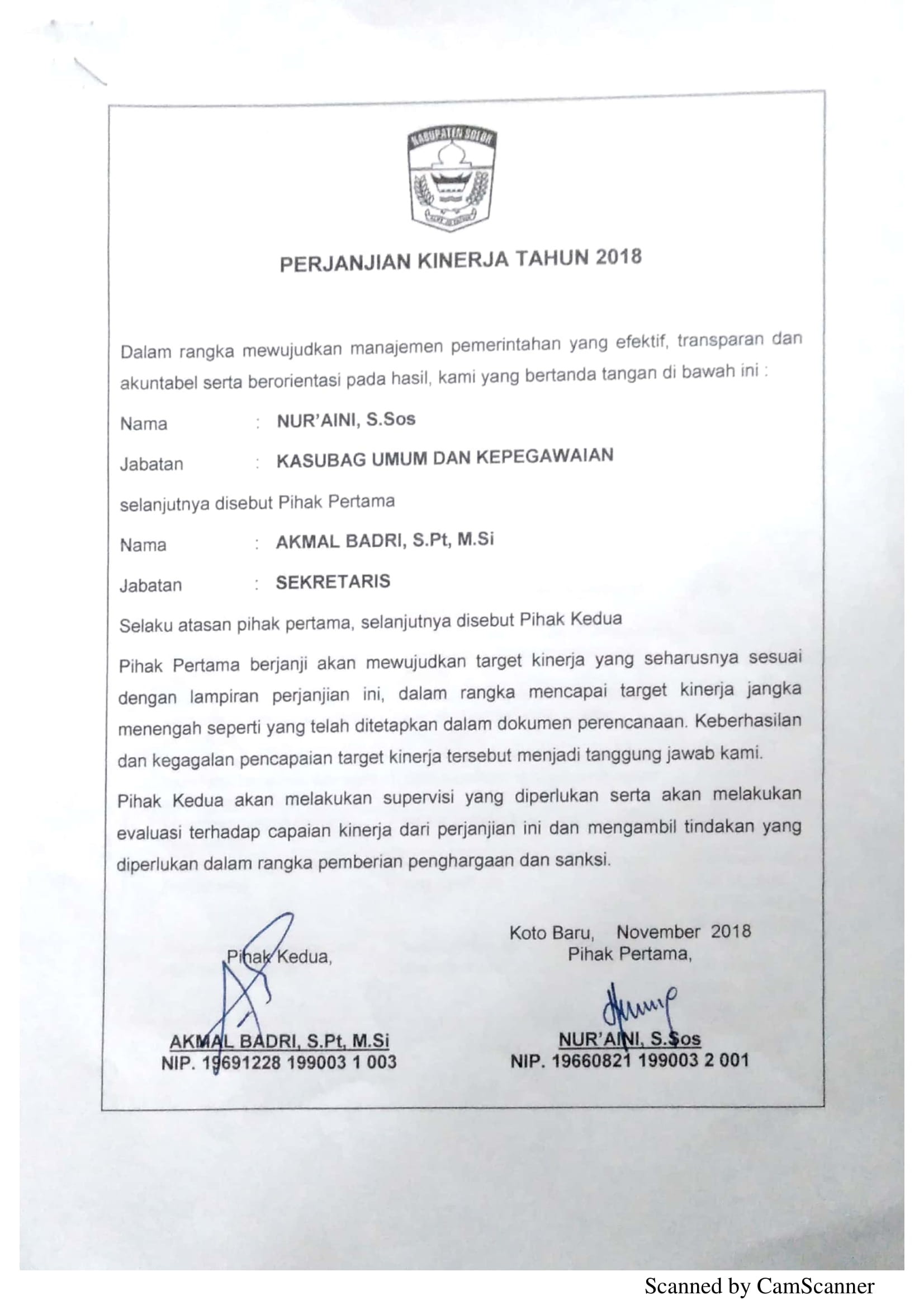 Perjanjian Kerja DPP 8