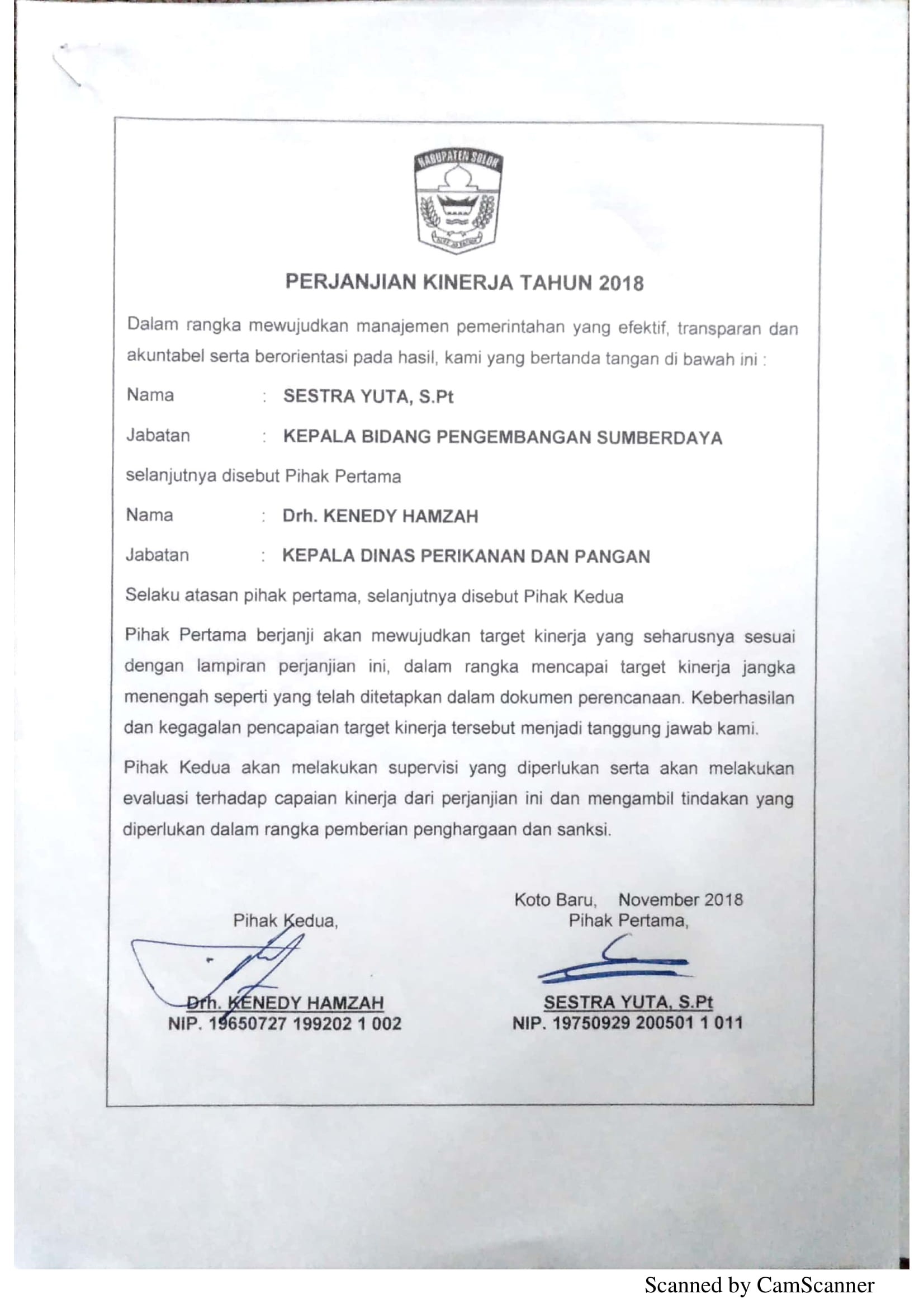 Perjanjian Kerja DPP 19