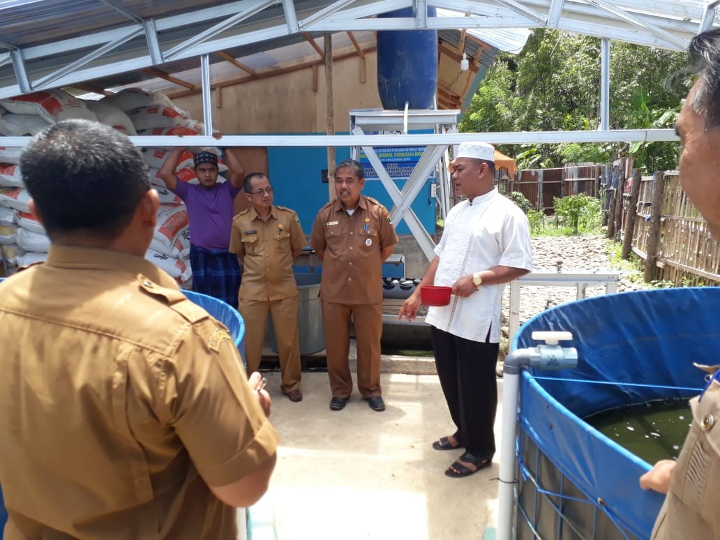 Mendampingi Tim DKP Sumbar Monev ke Penerima Bioflok Ponpes Darul Tauhid Salayo