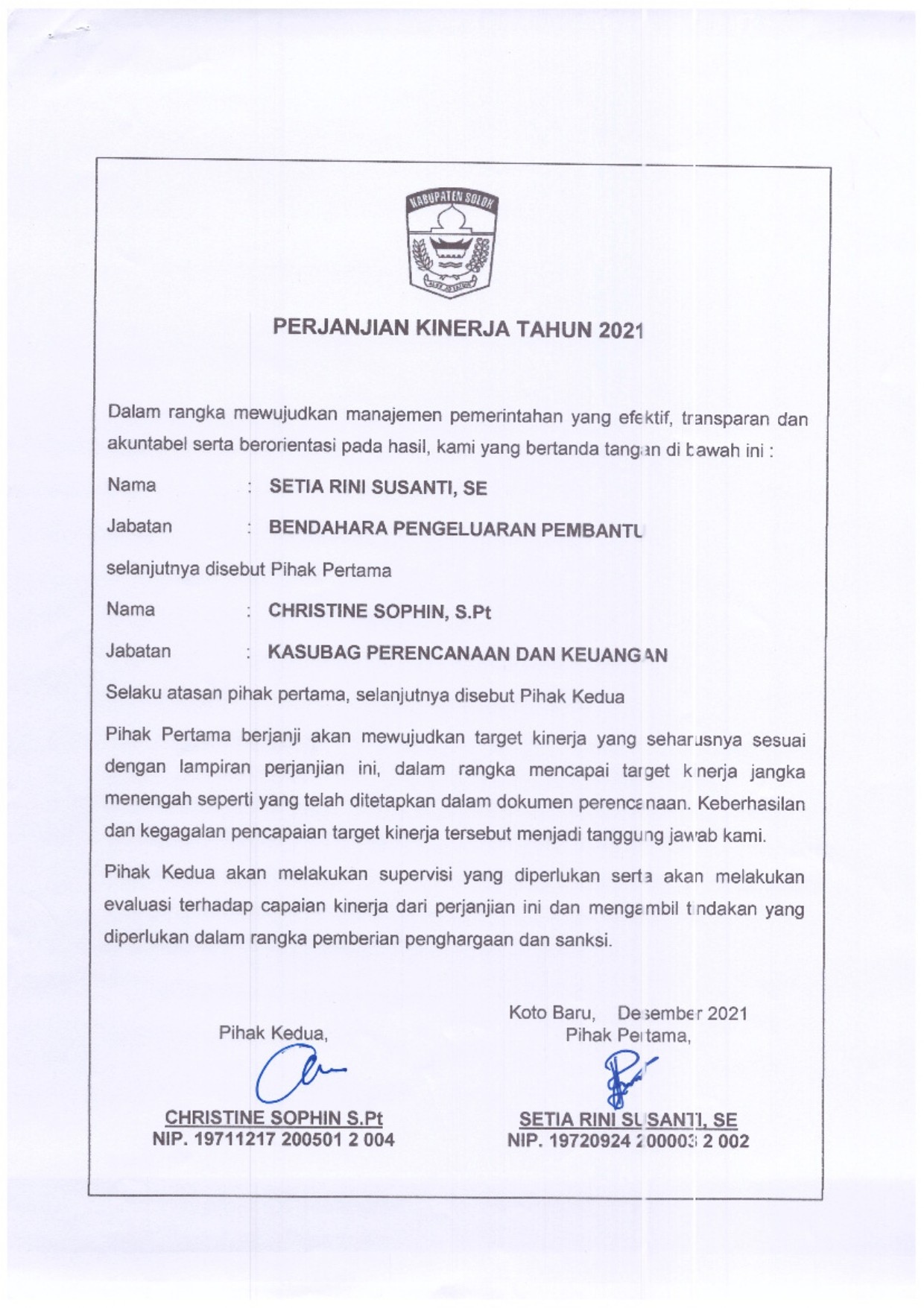 PK Staf Anggaran Perubahan 2021