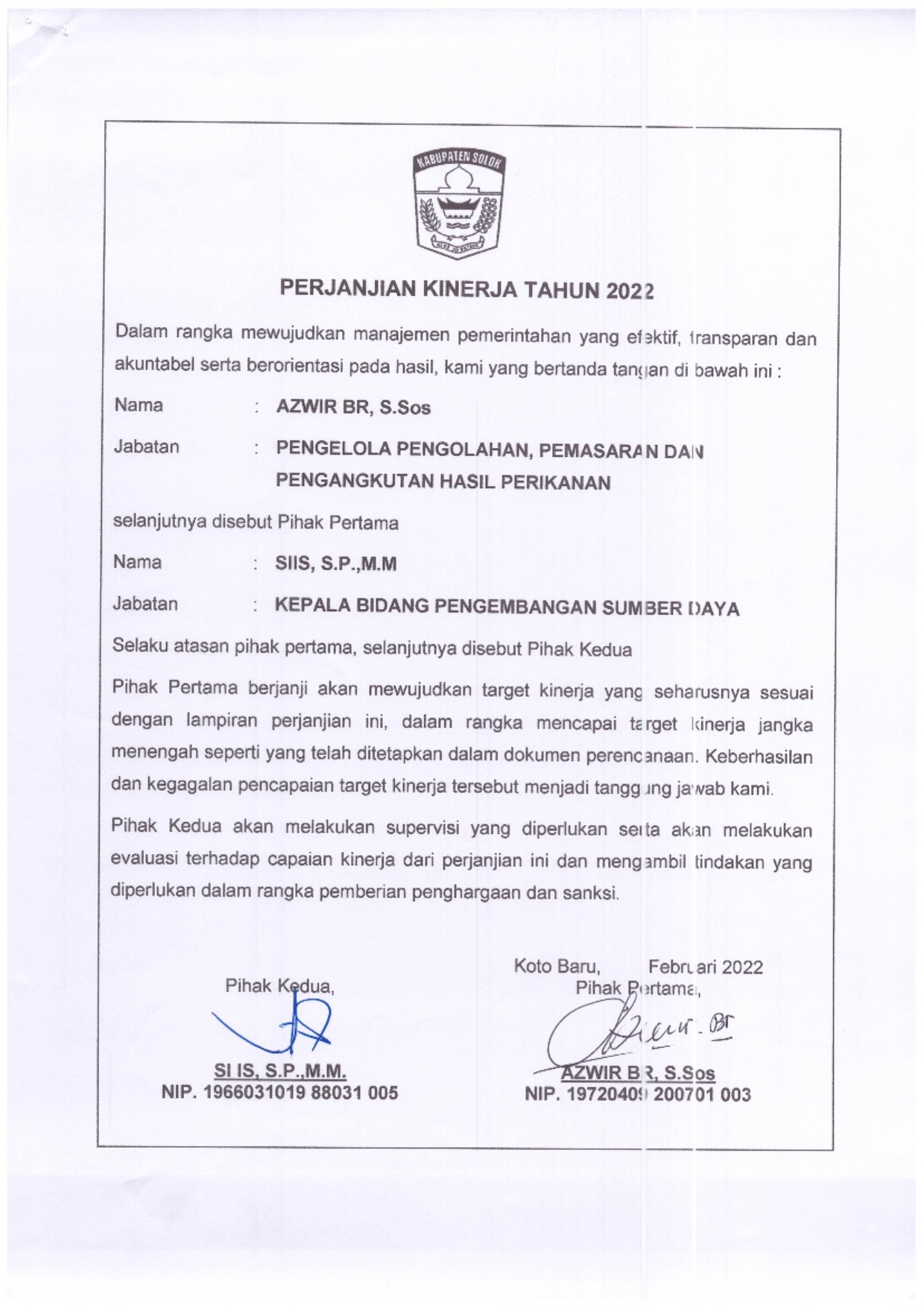 PK Staf Tahun 2022